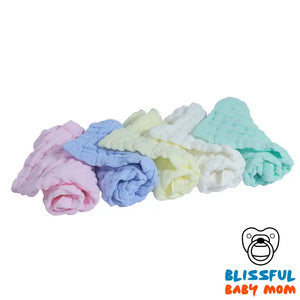 Baby 6-layer Gauze Saliva Towel - Five Color Square Scarf -