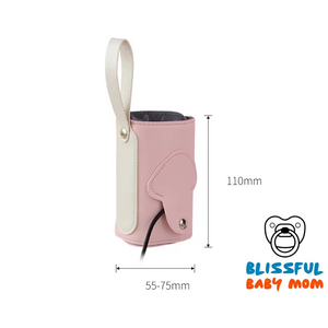Portable USB Baby Bottle Heater and Warmer Bag - Pink -