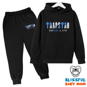 UrbanStars Trapstar Hoodie Outfit - Black / 100cm - Baby