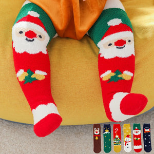 Christmas Cartoon Coral Velvet Stockings