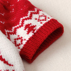 Christmas Elk Print Baby Sweater