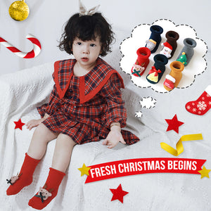 Christmas Non-slip Terry Baby Floor Socks