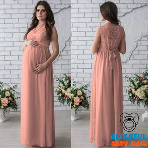 Sleeveless Lace Maternity Dress - white / XL - Maternity